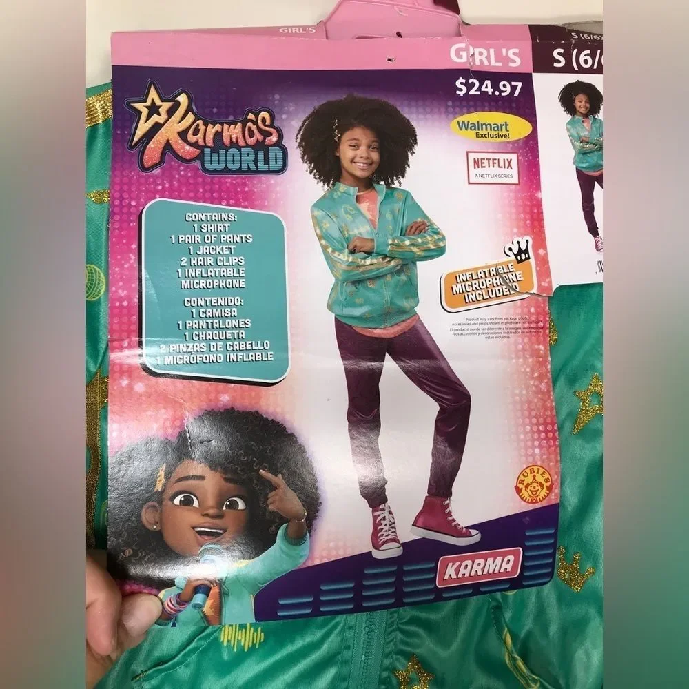 NEW Karma's World Halloween Costume Girls Small 6/6X Netflix